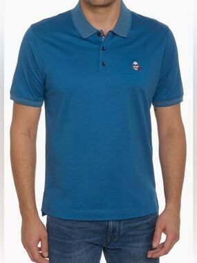 Robert Graham ARCHIE Skull Golf Polo Shirt Teal Men's Size Large $98